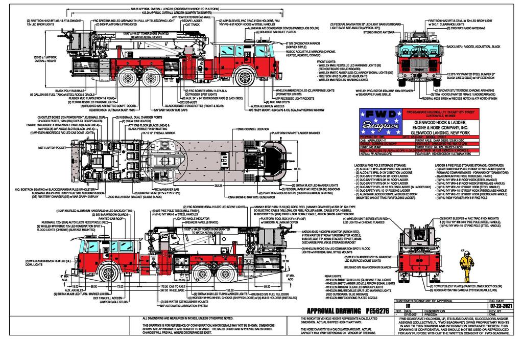 Rescue Vehicles Inc. has received an order from the Glenwood Hook & Ladder, Engine & Hose Company for a 75&rsquo; Aerialscope .  
Thank you to The Glenwood Hook & Ladder, Engine & Hose Company for selecting RVI and Seagrave Fire Apparatus.
Some of the features include:
&bull;	75' Aerialscope  Non-Quint Mid Mt Platform 
&bull;	141&rdquo; Marauder S/S Full Tilting Cab
&bull;	 Seating Capacity 8 
&bull;	 Cummins X12, 500 HP Engine 
&bull;	Allison, 4000-EVS Transmission
&bull;	8Kw Onan Hydraulic Generator
&bull;	Wheelbase 247&quot;
&bull;	OAL Approx. 41&rsquo;
&bull;	OAH 132&rdquo; +/-1&rdquo;

Years of experience coupled with innovative design make the Aerialscope the safest, toughest, and most efficient choice on the market. The Aerialscope is rugged, safe and easy to use. It is a tough, dependable and highly maneuverable machine.  Experience Matters.

For additional information on this apparatus or any other Seagrave products please contact Rescue Vehicle Inc. sales@rescuevehicles.com  or visit www.seagrave.com . 

